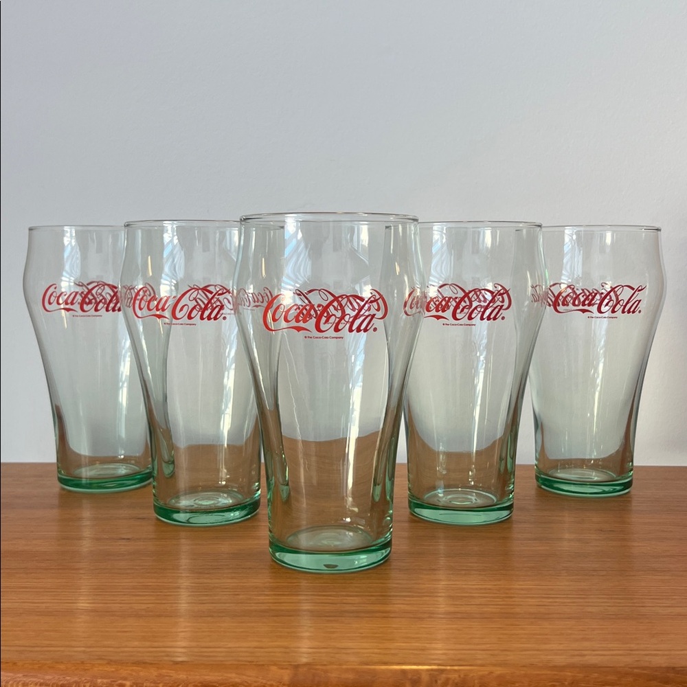 Coca Cola Red Logo Green Tint Glasses